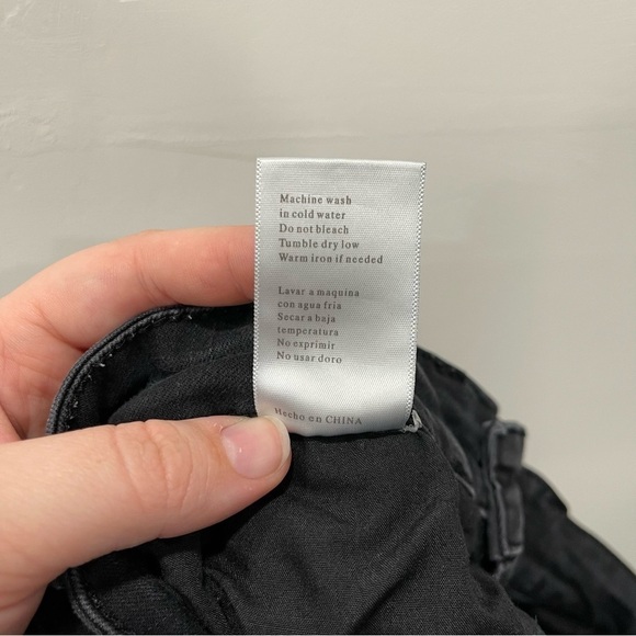 Kancan Washed Black Distressed Cuffed Denim Shorts Size 25 - Picture 9 of 9